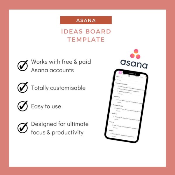 Asana ideas board for focus and productivity