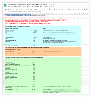 Spreadsheet template how to calculate your hourly rate as a virtual assistant