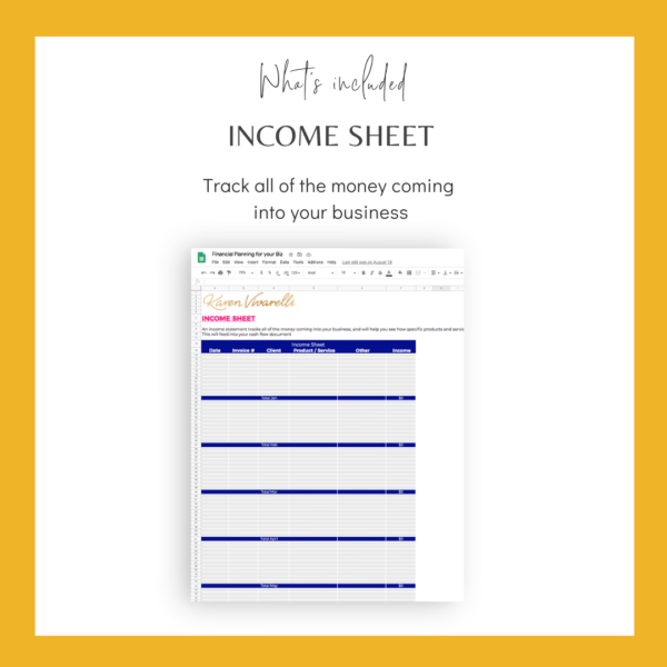 INCOME SHEET