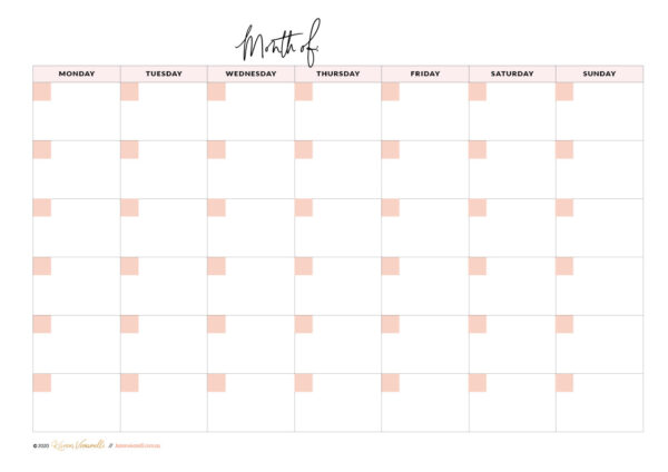 Monthly Content Calendar Planner