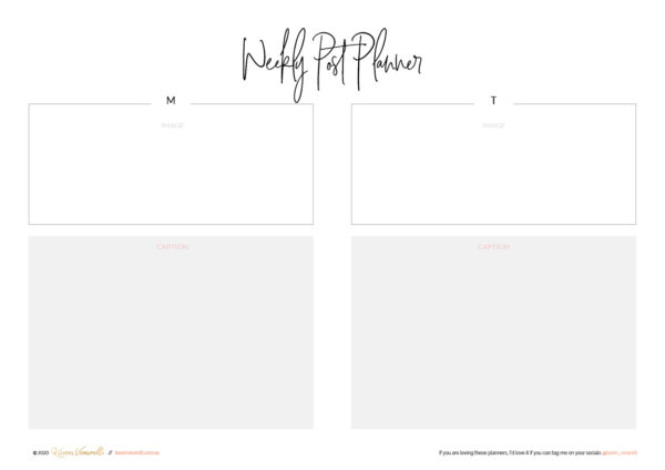 Two Day Per Page Weekly Post Planner