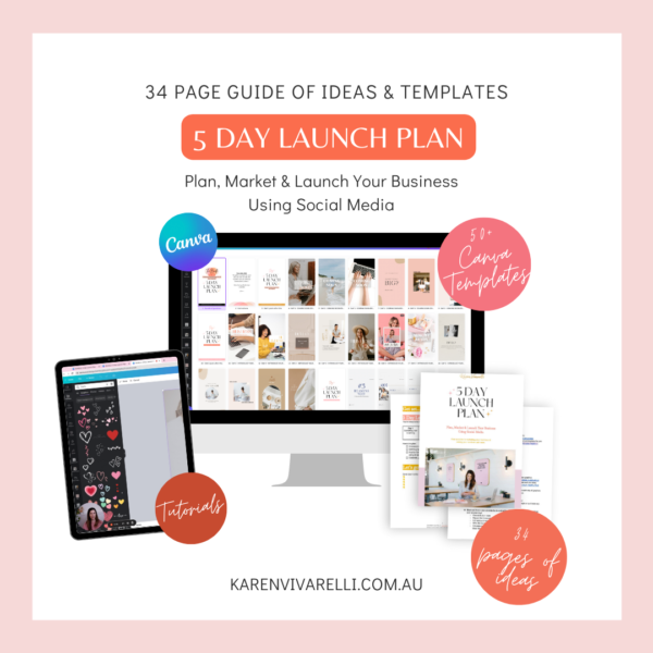 5 day launch plan digital product templates and guide to help you launch your business using social media