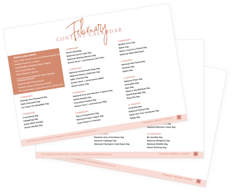 Social Media Content Calendar for February